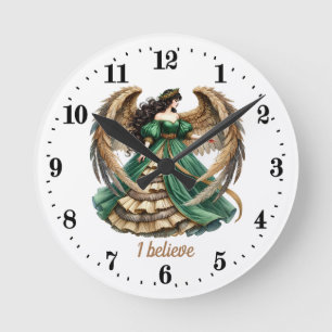 Elegant Angel lovers customisable  Round Clock