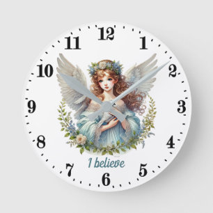 Elegant Angel lovers customisable  Round Clock
