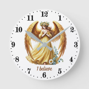 Elegant Angel lovers customizable  Round Clock