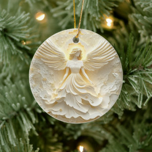 Elegant Angel of Light Ceramic Ornament