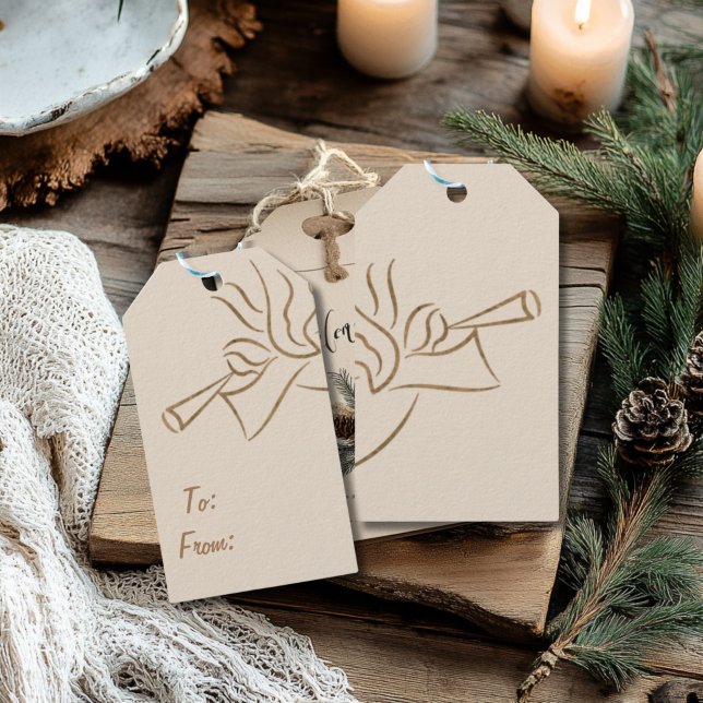 Elegant Angel Rectangular Gift Tag (Elegant 
Angel Christmas Gift Cards)