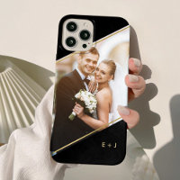 Elegant Angle Monogrammed Custom Photo
