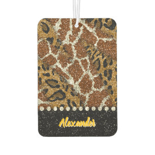 Elegant animal print with sparkle car air freshener