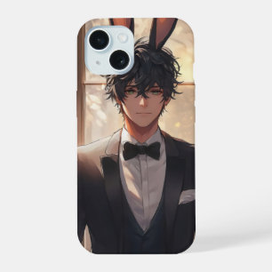 Elegant Anime Rabbit Man iPhone 15 Case