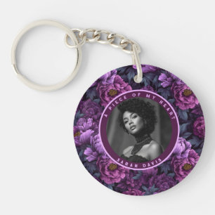 Elegant Anniversary Gifts For Dad Photo Peonies Key Ring