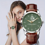 Elegant Anniversary Keepsake Couples Personalized Watch<br><div class="desc">Timeless Minimalist Monogram Couple’s Names Watch – Personalized Wedding & Anniversary Gift Celebrate love and elegance with this Personalized Monogram Couple’s Names Watch, designed for those who appreciate modern minimalist style with a timeless touch. Featuring a sleek and stylish monogram, this watch is the perfect blend of sophistication and personalization,...</div>