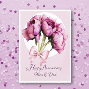 Elegant! Anniversary Mom & Dad Greeting Card