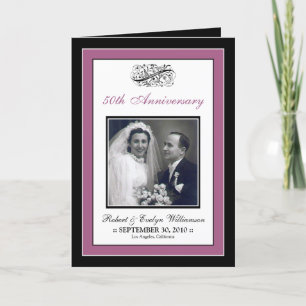 Elegant Anniversary Party Custom Card (violet)