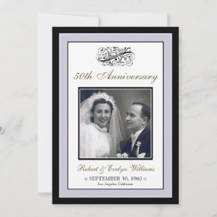 Elegant Anniversary Party Custom Invite (silver)