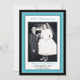 Elegant Anniversary Party Invitation (aqua)