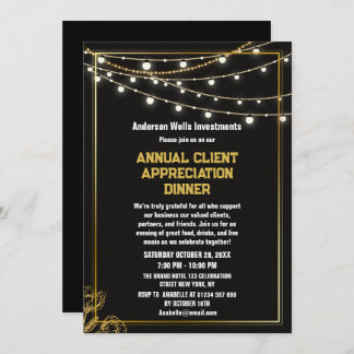 Elegant Annual Client Appreciation Dinner Party   Invitation