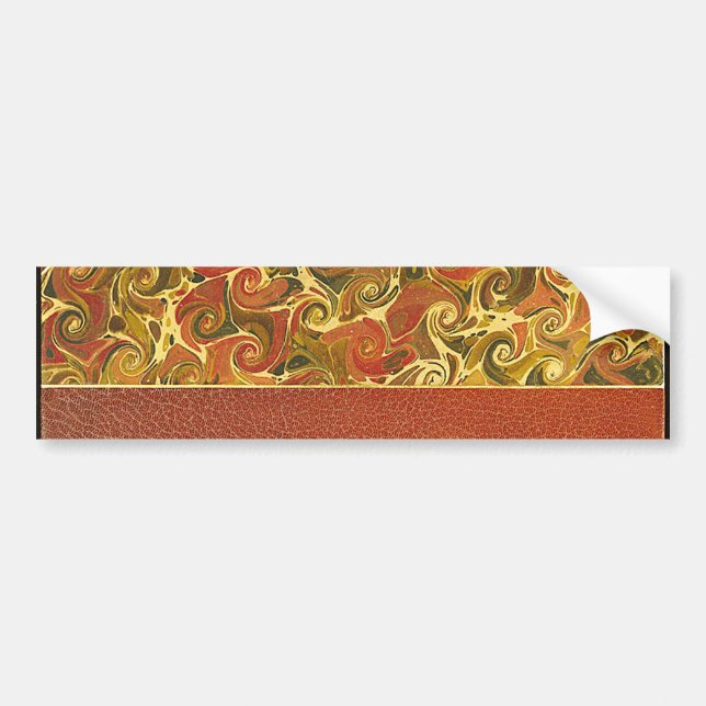 Elegant Antique Book, Ornate Swirl Pattern Bumper Sticker (Front)