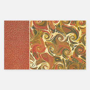 Elegant Antique Book, Ornate Swirl Pattern Rectangular Sticker