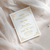 Elegant Antique Frame Gold White Nikah Ceremony