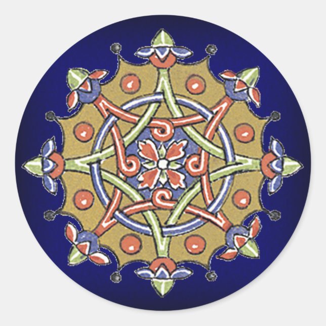 Elegant Antique Geometric Art Seal Stickers (Front)