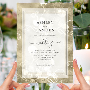 Elegant Antique Gilded Wedding Invitation
