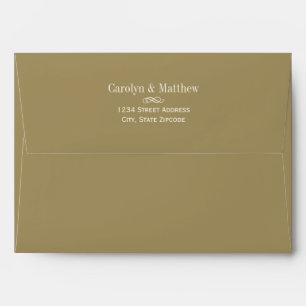 Elegant Antique Gold and Ivory Script Wedding Envelope