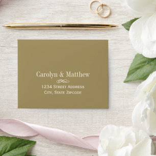 Elegant Antique Gold Ivory RSVP Wedding Envelope