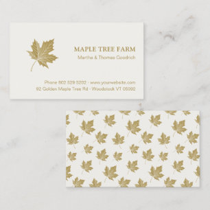 Elegant Antique Gold Maple Leaves Pattern.  Business Card