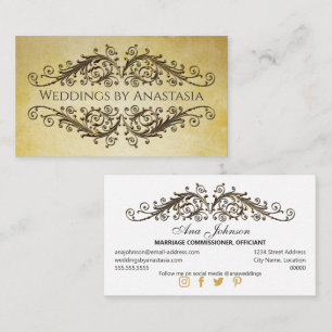 Elegant Antique Gold Swirls Vintage Paper Business Card