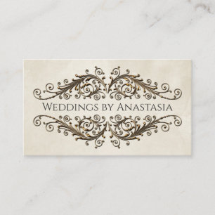 Elegant Antique Gold Swirls Vintage Paper Business Card