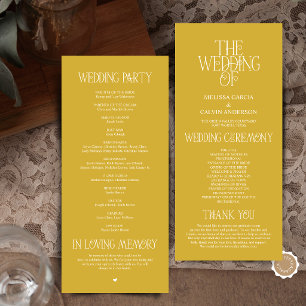 Elegant Antique Gold Typography Wedding Program