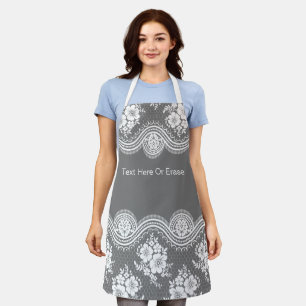 Elegant Antique Lace Look Editable Custom Aprons