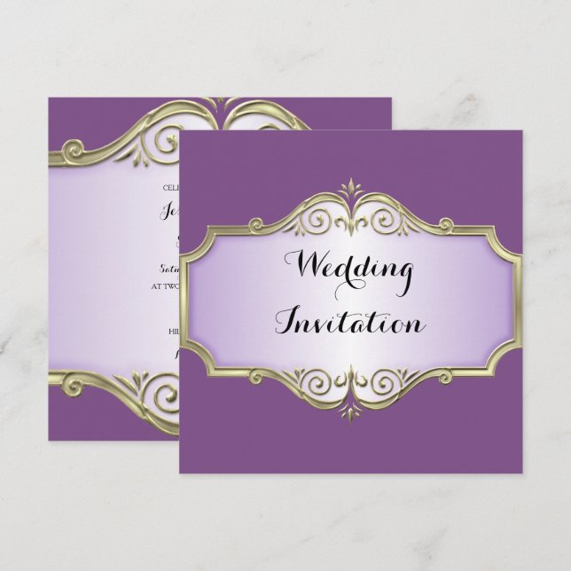 Elegant Antique Satin Wedding Invitation (Front/Back)