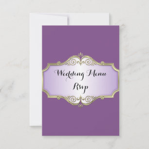 Elegant Antique Satin Wedding Menu RSVP