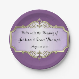 Elegant Antique Satin Wedding Paper Plate