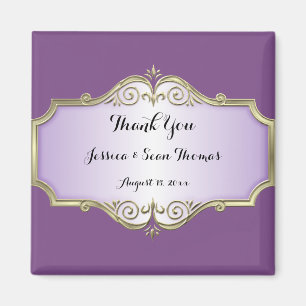 Elegant Antique Satin Wedding Thank You Magnet