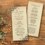 Elegant Antique Swirls Wedding Program Template Rack Card<br><div class="desc">These elegant antique swirl wedding programs are perfect for any couple planning a romantic vintage marriage. 
 
 These program templates can be personalised for your special occasion and would make the perfect order of service for any wedding,  bridal shower,  engagement party,  birthday party and much,  much more.</div>