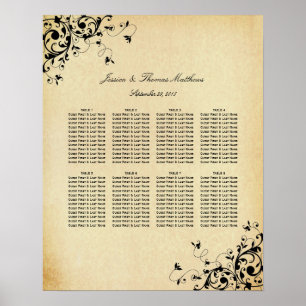 Elegant Antique Swirls Wedding Seating Chart