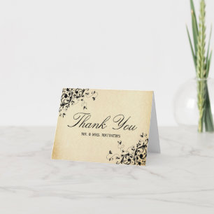 Elegant Antique Swirls Wedding Thank You Card