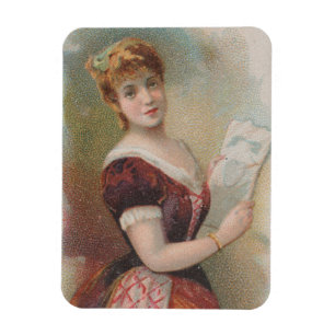 Elegant Antique Valentine's Illustration, 1890 Magnet