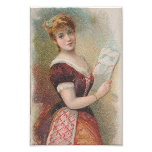 Elegant Antique Valentine's Illustration, 1890 Photo Print