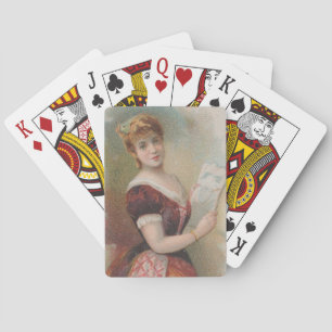 Elegant Antique Valentine's Illustration, 1890 Playing Cards