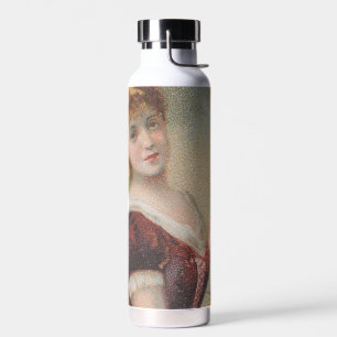Elegant Antique Valentine's Illustration, 1890 Water Bottle