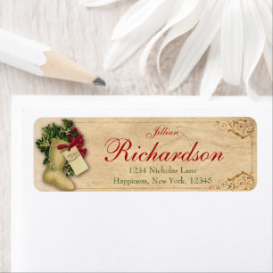 Elegant Antique Victorian Christmas Return Address Label