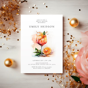 Elegant Aperol Spritz Bridal Shower Invitation