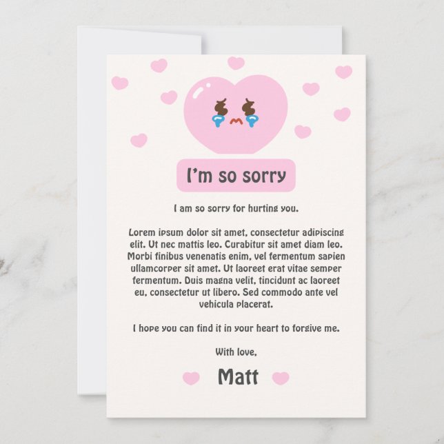 Elegant Apology Card (Front)
