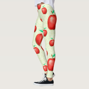 Elegant Apples Pattern Honeycomb Background   Leggings
