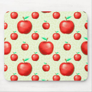 Elegant Apples Pattern Honeycomb Background Mouse Pad