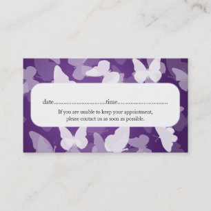 Elegant Appointment Card Butterflies Purple