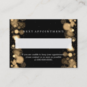 Elegant Appointment Card Gold Winter Lights