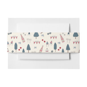 Elegant Apres Ski Bachelorette Mountain Weekend Invitation Belly Band