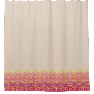 Elegant Apricot Floral Shower Curtain