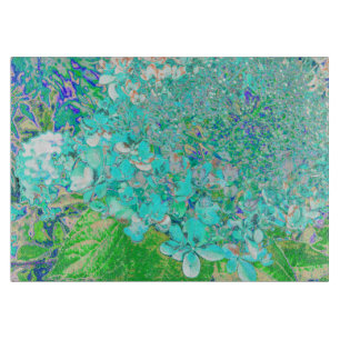 Elegant Aqua and Green Limelight Hydrangea Detail Cutting Board