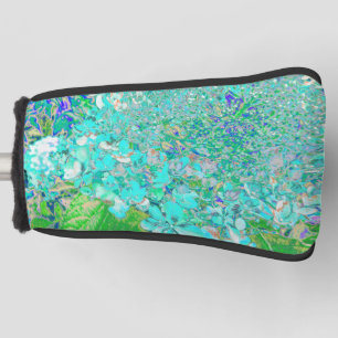 Elegant Aqua and Green Limelight Hydrangea Detail Golf Head Cover