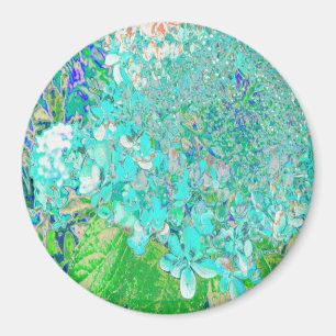 Elegant Aqua and Green Limelight Hydrangea Detail Magnet